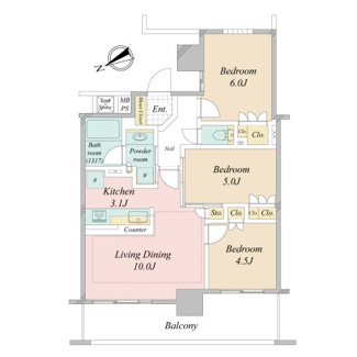 3LDK、6480万円、専有面積62.93m2、バルコニー面積12.56m2 大切なペットと暮らせる(細則有)環境です。ゲストルームやフィットネスジム、キッズルームなど共有スペースも充実しております。