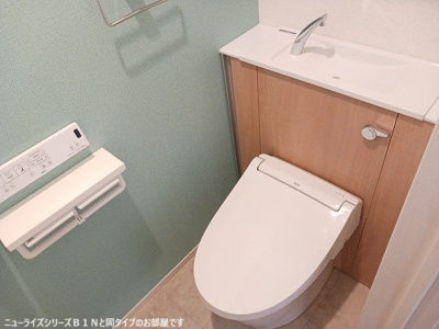 落ち着いた色調のトイレです
