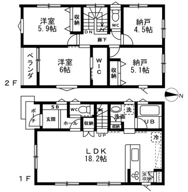 土地：31.49坪　建物：28.44坪　４LDK