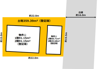 【物件1：合計182.30㎡・物件2:合計118.39㎡】